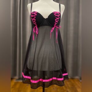 Vintage La Senza sheer black babydoll
